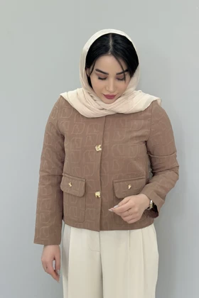 کراپ کت ژاکارد