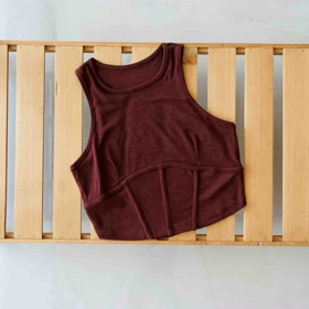 کراپ تاپ قهوه ای زنانه - کد 821