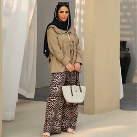 مانتو دخترونه کمر چین 3111 ROSSELLA (نسکافه ای)