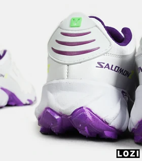 کفش کتانی مردانه و زنانه سفید بنفش سالومون Salomon z flex connect