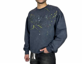 دورس مردانه ذغالی سنگ شور با چاپ گلدوزی برجسته