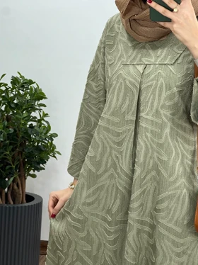 پیراهن مانتویی بلند لینن شاهدخت 1