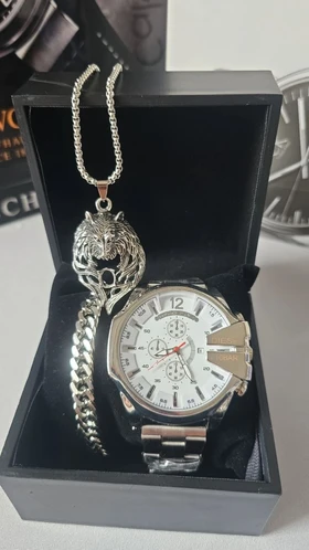 ست ساعت دیزل مردانه گردنبند و دستبند