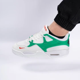 کفش کتانی اسپرت ساق‌دار مردانه رنگ سفید فسفری مدل نایک NIKE Jordan 4