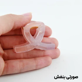 کلیپس دخترانه مدل پیچی کوچک دو رنگ (صورتی بنفش)