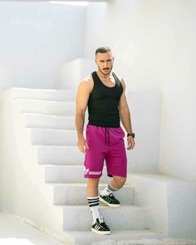 شلوارک بگ ورزشی ADIDAS سرخ آبی