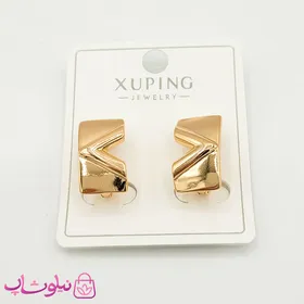 گوشواره دخترانه ژوپینگ مدل V طلایی