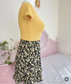 دامن گل‌دار لیمو 🍋💛🍰