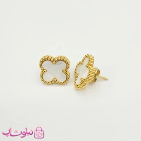 گوشواره میخی زنانه ونکلیف سفید کد 58