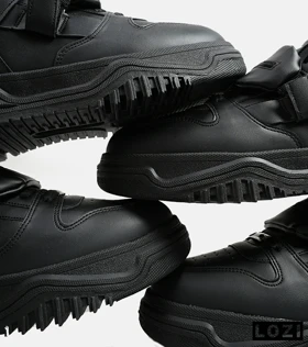 کفش کتانی بگ دار مردانه و زنانه مشکی BERSHKA مدل 4467