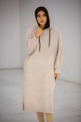 پالتو بیسکوییتی کلاهدار بلند (استخوانی)