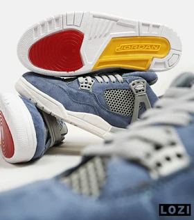 کتانی ساق‌دار مردانه آبی Nike air jordan 4