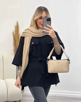 مانتو داکرون اعلا کمربند دار