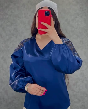 شومیز سرشانه گیپور