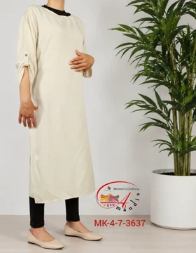 کفتان ساده کمربنددار(MK-4-7-3637) (مشکی)