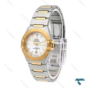 امگا کانسلیشن جدید زنانه دو رنگ طلایی صفحه صدفی ایندکس خط Omega-5855-L