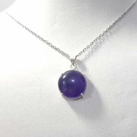 گردنبند نقره با سنگ آمیتیست (بدون زنجیر)