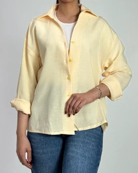 شومیز شانتون یقه هفت کد 500528 (لیمویی)