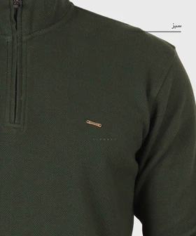 تیشرت آستین بلند یقه اسکی و نیم زیپ 0624