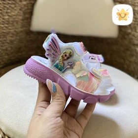 صندل دخترانه فانتزی مدل السا سایز 22 تا 35 (بنفش و صورتی)