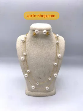 نیمست زنانه مرواریدی استیل طلایی
