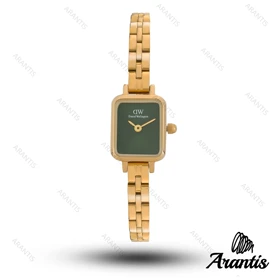 ساعت دنیل ولینگتون زنانه مینی Quadro طلایی صفحه سبز w-10833