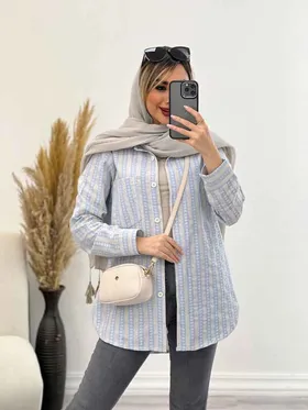 شومیز راه راه لوزی دار