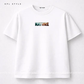 تیشرت باکسی 100٪ پنبه با چاپ مینیمال (Nature) | کد 1317
