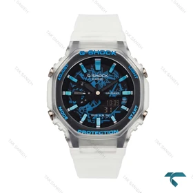 ساعت جیشاک GMA-S2100 زنانه شیشه ای صفحه آبی G-shock-6413-L