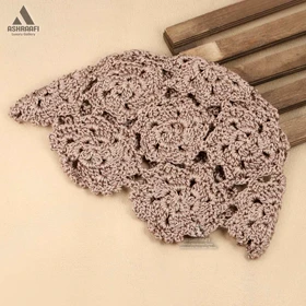 کلاه زنانه قلاب بافی Crochet Hat HA195 (قهوه‌ای)