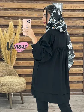 مانتو پیراهنی بابوس چین‌دار