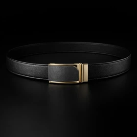 کمربند ریلی طلایی مشکی مات سگک استیل تسمه اعلا کد K35285