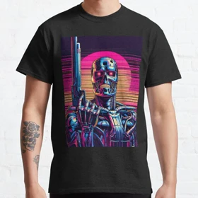 تیشرت terminator طرح "Synthwave Terminator: Vector Graphic کد 200599