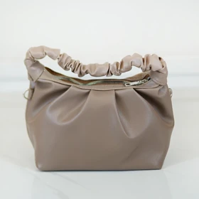 کیف زنانه فانتزی دسته چین‌دار کیف دستی مینیمال و ترندی (کرمی)