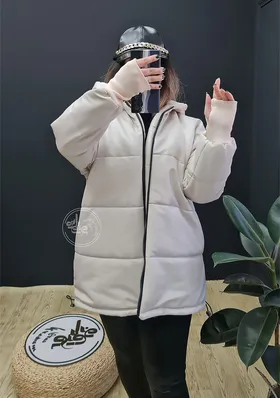 کاپشن کلاهدار چرم
