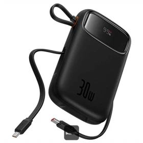 پاوربانک 10000 میلی‌آمپر USB و تایپ‌سی 30 وات بیسوس Qpow 2 PPQD4-10C