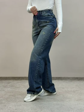 شلوار جین بگ آبی فشن 6114