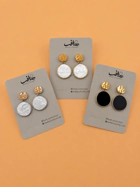 گوشواره دایره صدفی رنگی