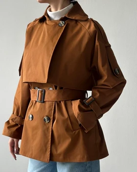 بارانی شنلی  کد 600056 (عسلی)