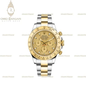 ساعت مچی رولکس دیتونا سیلورطلایی صفحه طلایی Rolex Daytona