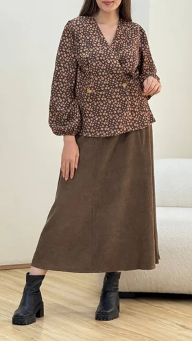 ست شومیز و دامن گل‌دار