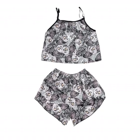 ست تاپ و شلوارک طرح پروانه 037