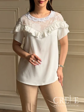 شومیز آستین کوتاه جلوچین