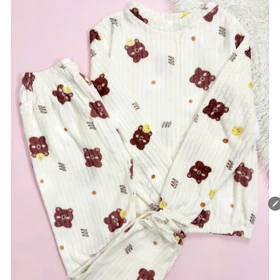 ست راحتی زنانه تدی حوله ای خرسی