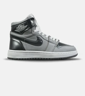 کفش کتانی مردانه و زنانه ساق‌دار طوسی NIKE jordan 1 مدل 8356