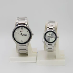 ساعت مچی ست مردانه و زنانه سوئیس تراک SWiSS TRACK ST6172 (بند استیل نقره ای صفحه سفید)