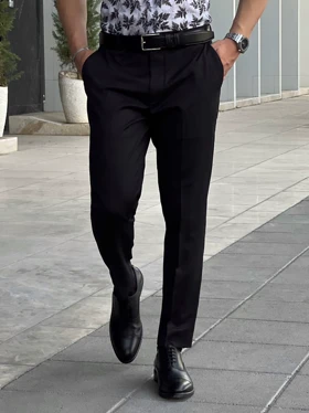 شلوار فاستونی میله ای مشکی کد p189