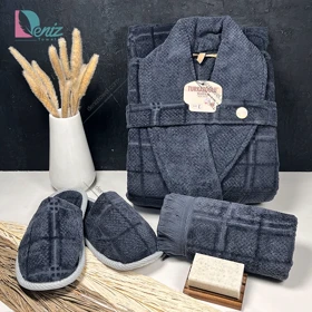 حوله ست یک نفره سه تکه مارتا رنگ بادمجونی