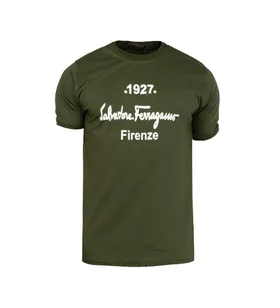 تیشرت Ferragamo یقه گرد مردانه پنبه ساده