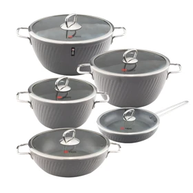سرویس قابلمه 10 پارچه فورج کد FR04S (تیتانیوم)